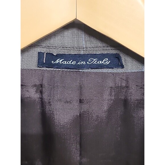 Faconnable Nordstroms 2 Piece Suit 42R 36/32 Slacks. Olive Green Pin Stripes. - Picture 5 of 9